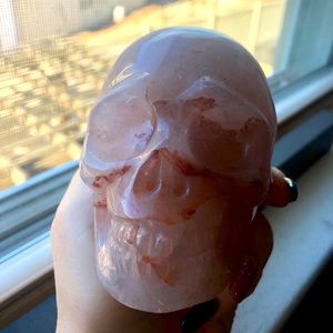 Rose Quarts Crystal Skull